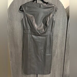 Ann Taylor Black Leather Dress